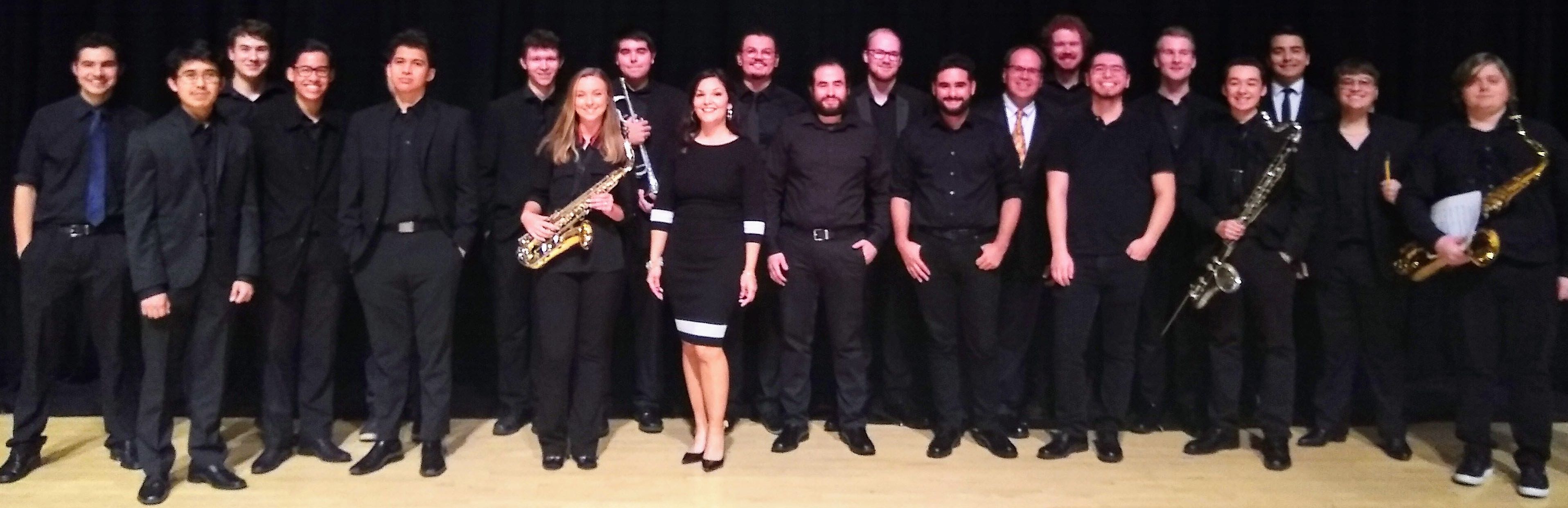 Jazz Band standing in a group and smiling