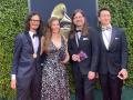 Aaron Westman and group on the red carpet at the Grammy Awards