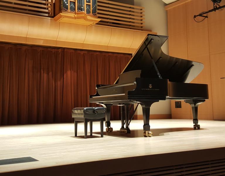 A piano on stage