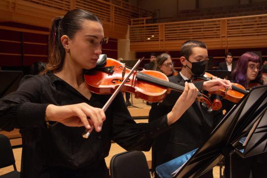 Student with violin
