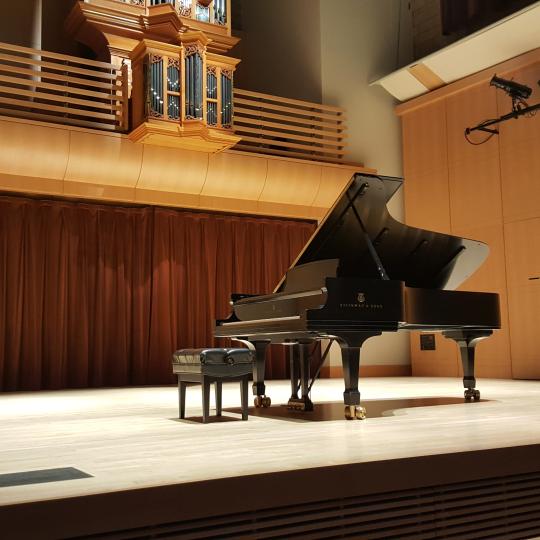 A piano on stage