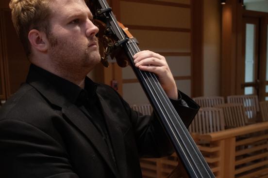 Student playing Bass