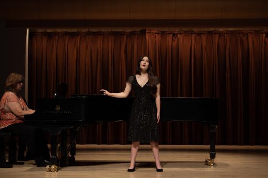 student singing at vocal recital