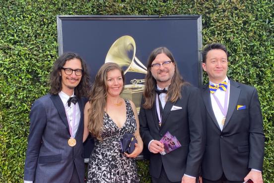 Aaron Westman and group on the red carpet at the Grammy Awards