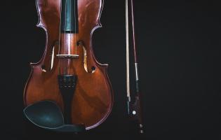 Violin on a dark background