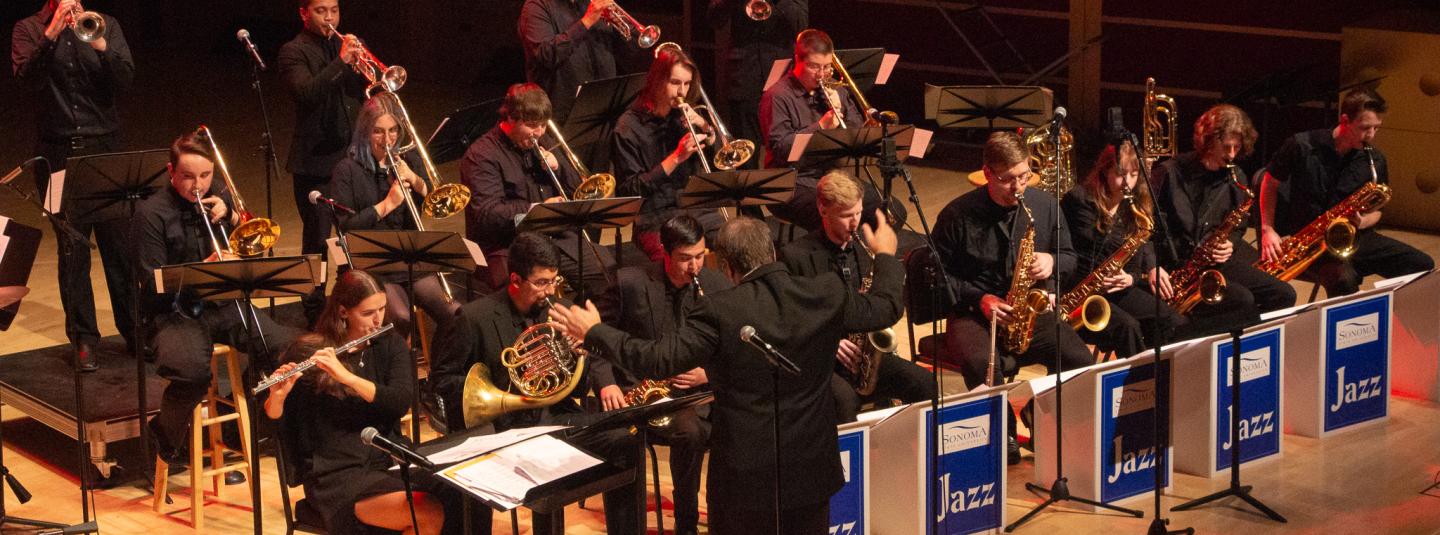 Jazz Orchestra with Doug Leibinger on Weill Hall stage