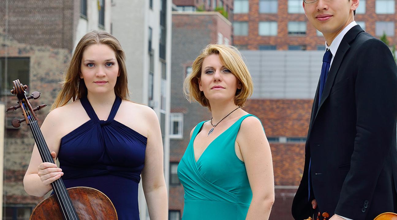 MANHATTAN TRIO: Sæunn Thorsteinsdottir, cello; Milana Strezeva, piano; Wayne Lee, violin