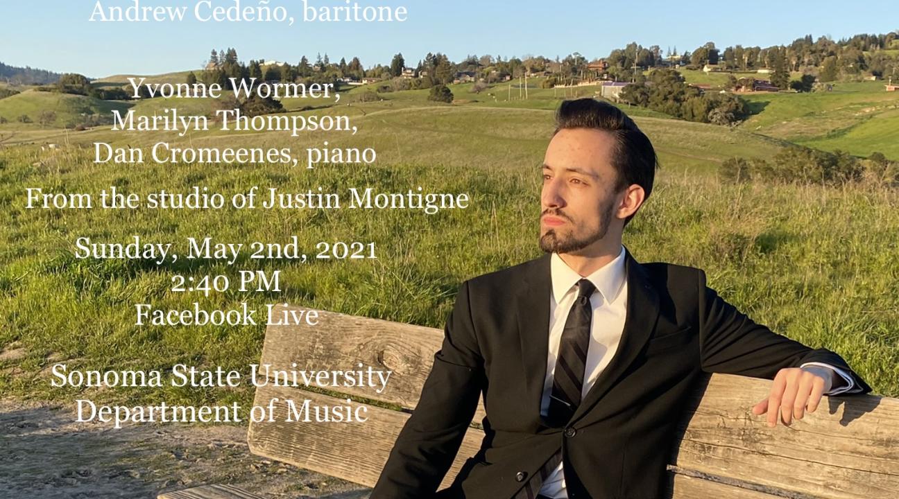 Andrew Cedeño sitting on a bench