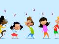Cartoon picture of children dancing