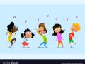 Cartoon picture of children dancing