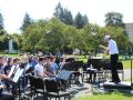 wind ensemble performing outdoors