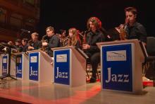 Jazz Orchestra with their Jazz stands