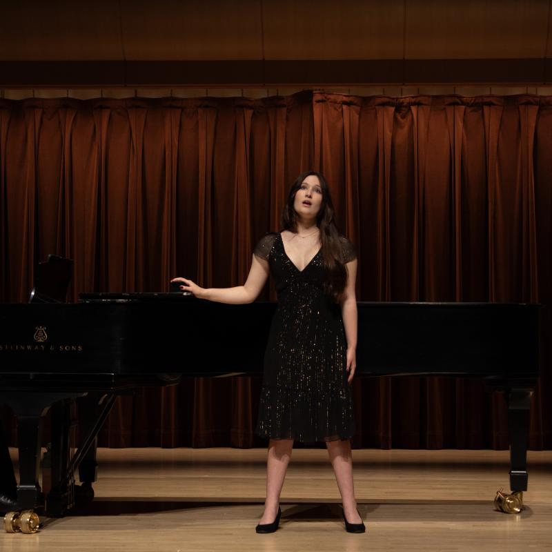 student singing at vocal recital