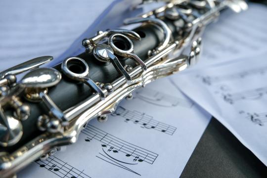 Clarinet on top of sheet music