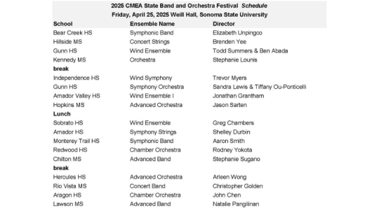 CMEA Schedule