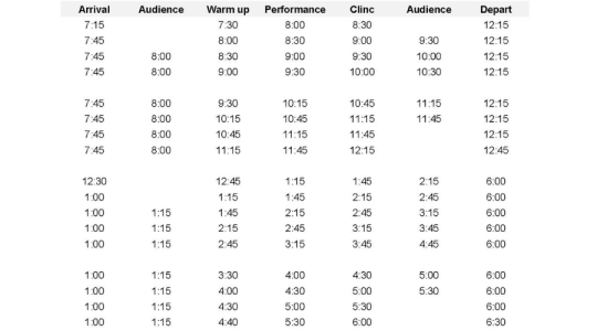 CMEA Schedule