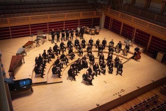 Wind Ensemble group photo from above