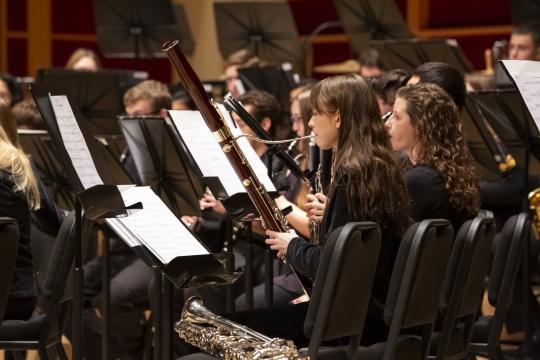 Students playing in concert 