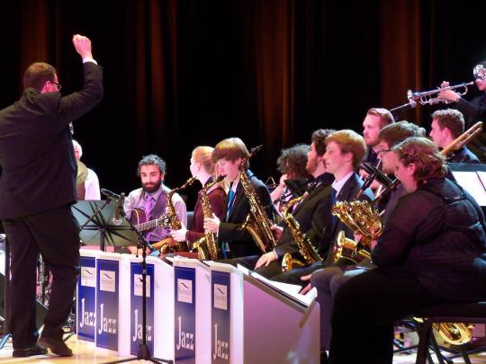 Doug conducting the jazz band