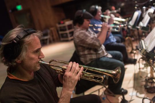 Dave Len Scott and TRUMPETSUPERGROUP recording session