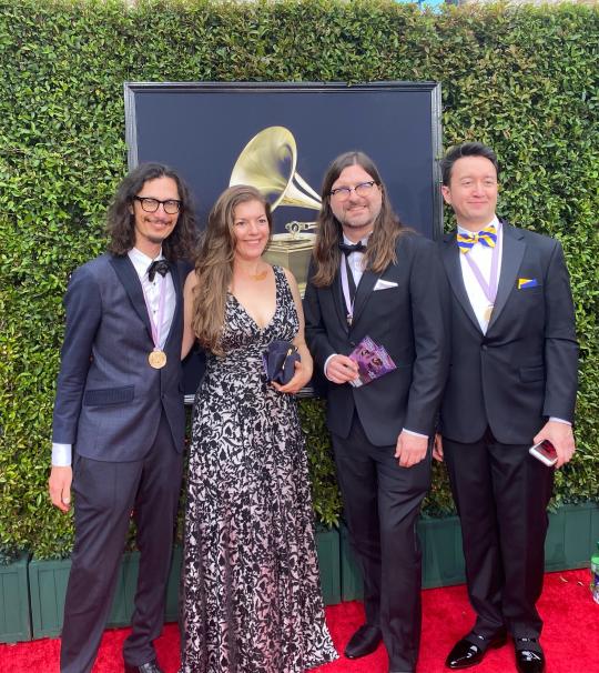 Aaron Westman and group on the red carpet at the Grammy Awards