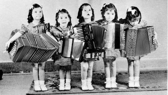 little girl accordionists