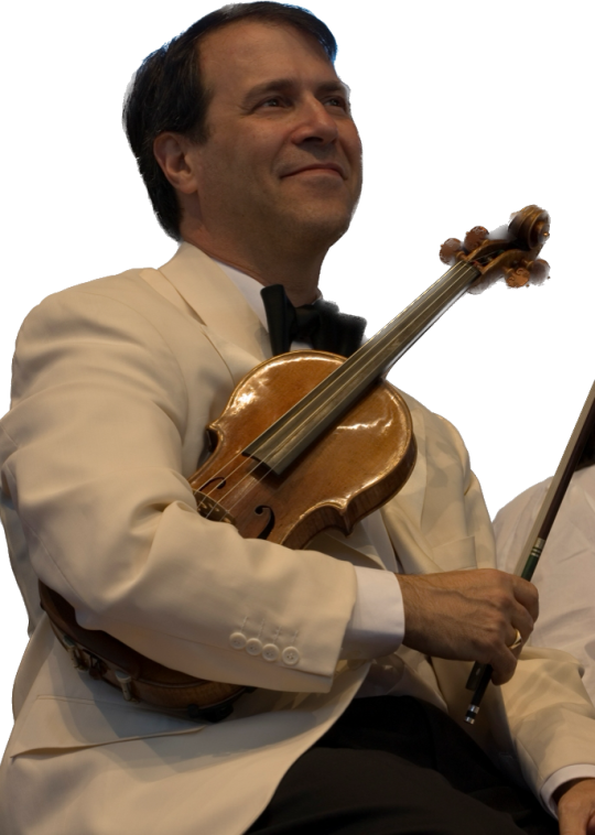 Violinist, Jeremy Constant holding a violin