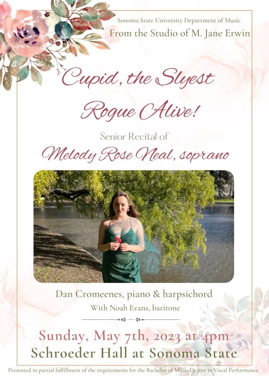 Melody Rose Neal floral senior recital poster