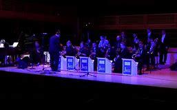 This is a photograph of the Sonoma State University Jazz Orchestra performing