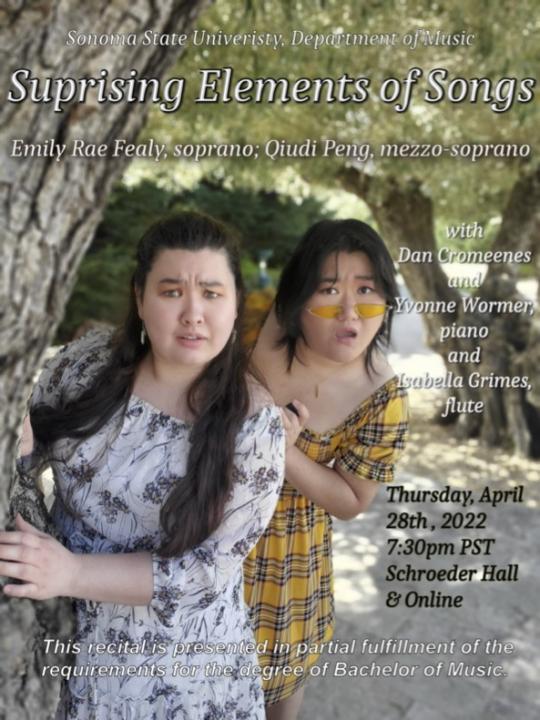 Qiudi Peng and Emily Rae Fealy junior recital poster