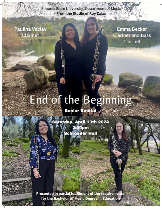 Emma Becker and Paulina Vaclav Senior Recital poster