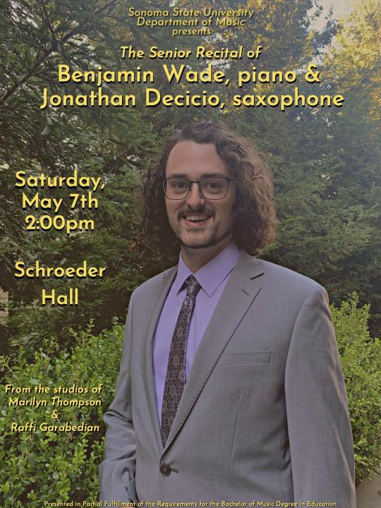 Benjamin Wade and Jonathan Decicio Senior Recital Poster