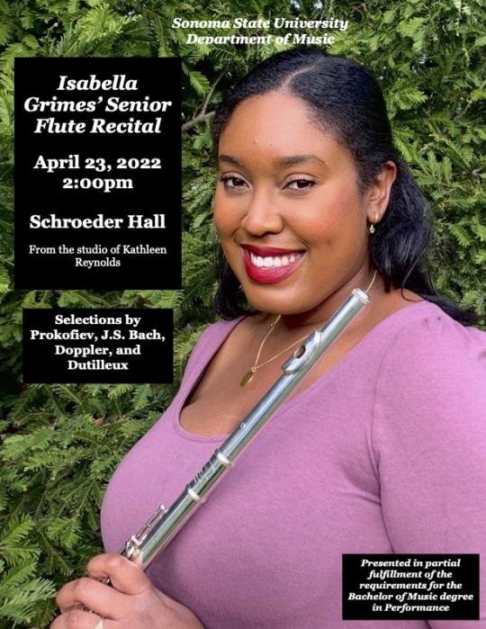 Isabella Grimes Senior Recital Poster