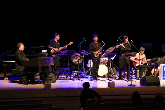 SSU Latin Band on stage at Weill Hall