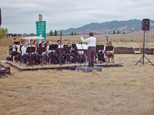 Band playing on stage