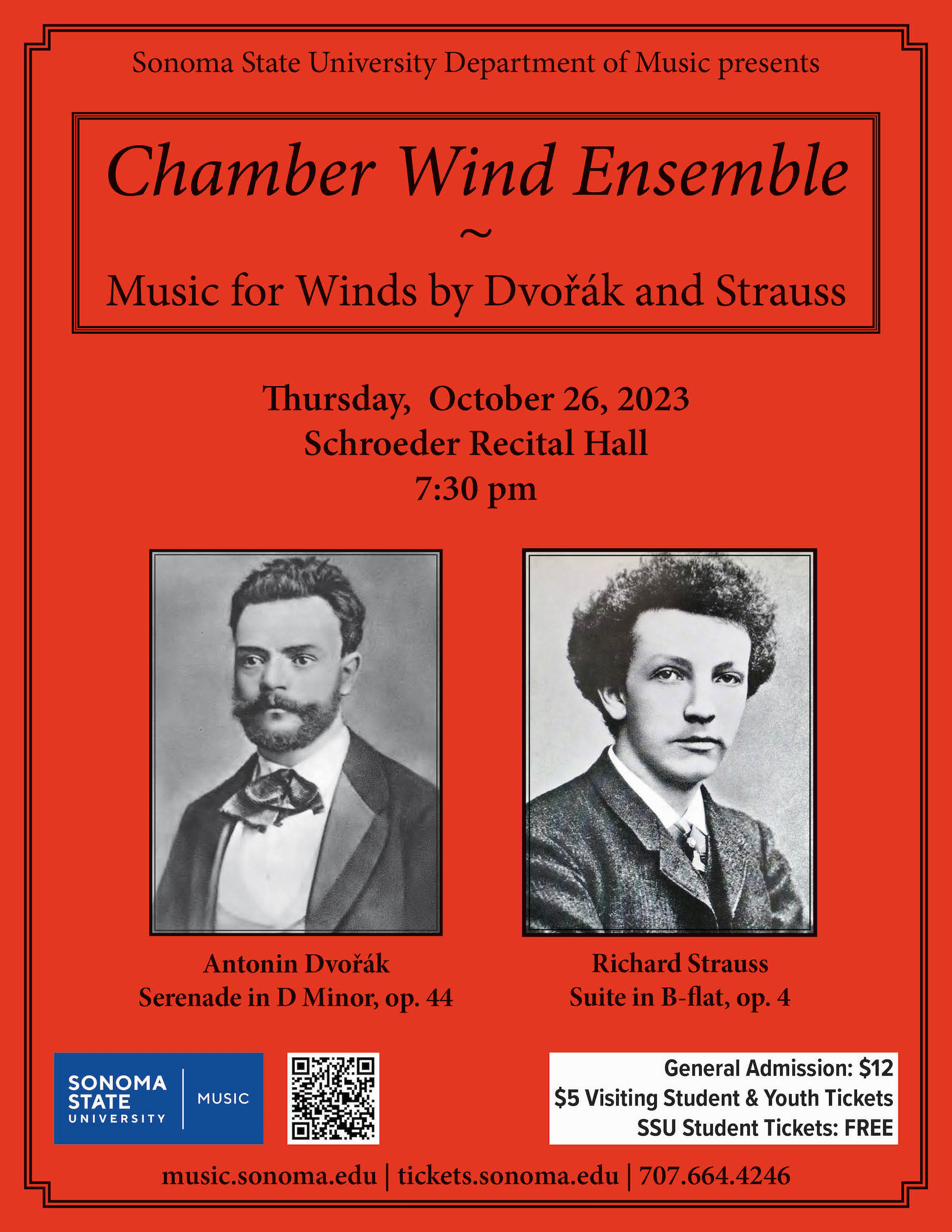 Chamber Wind Ensemble poster with Dvorak and Strauss