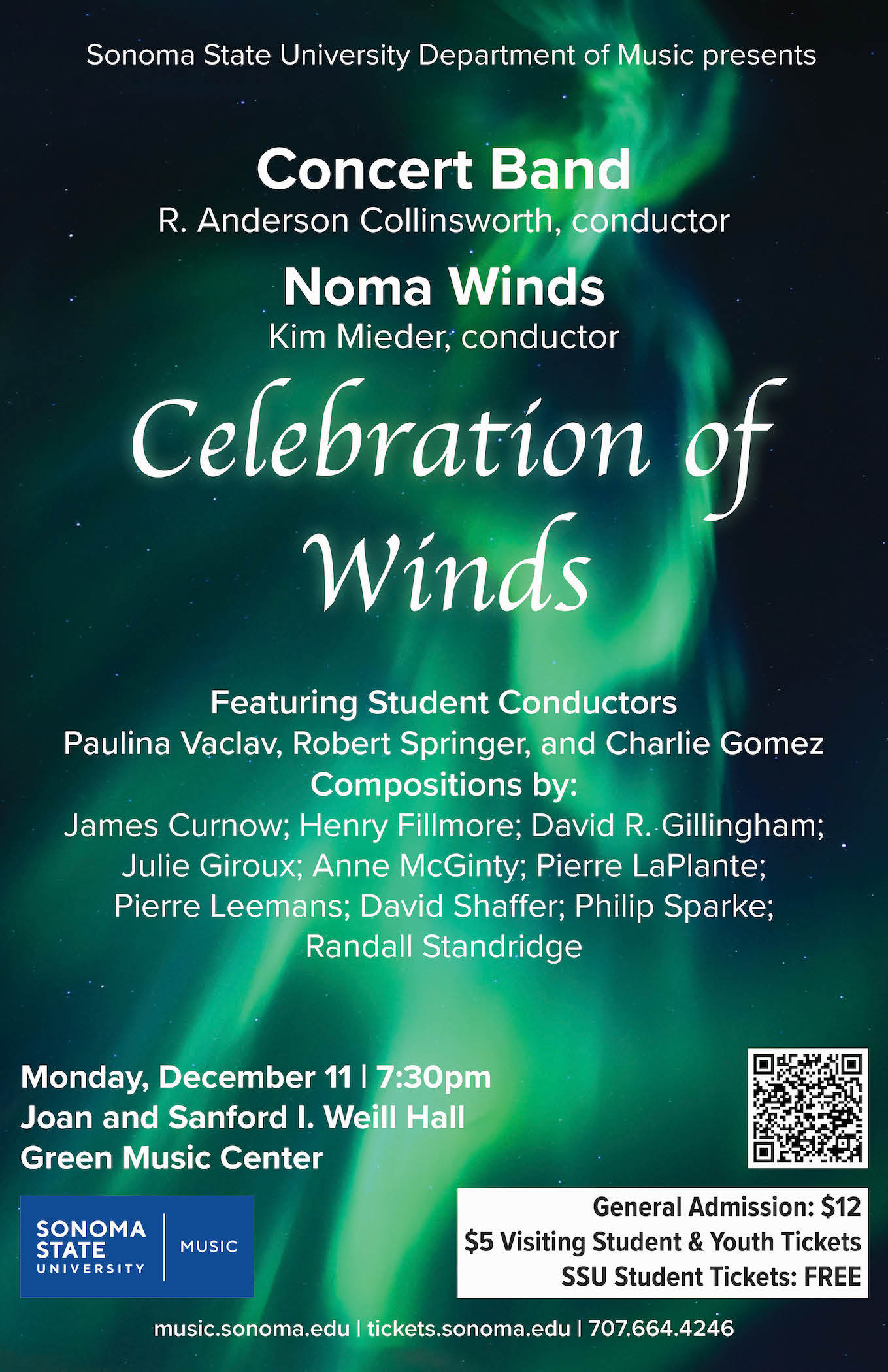 Celebration of Winds with northern lights poster