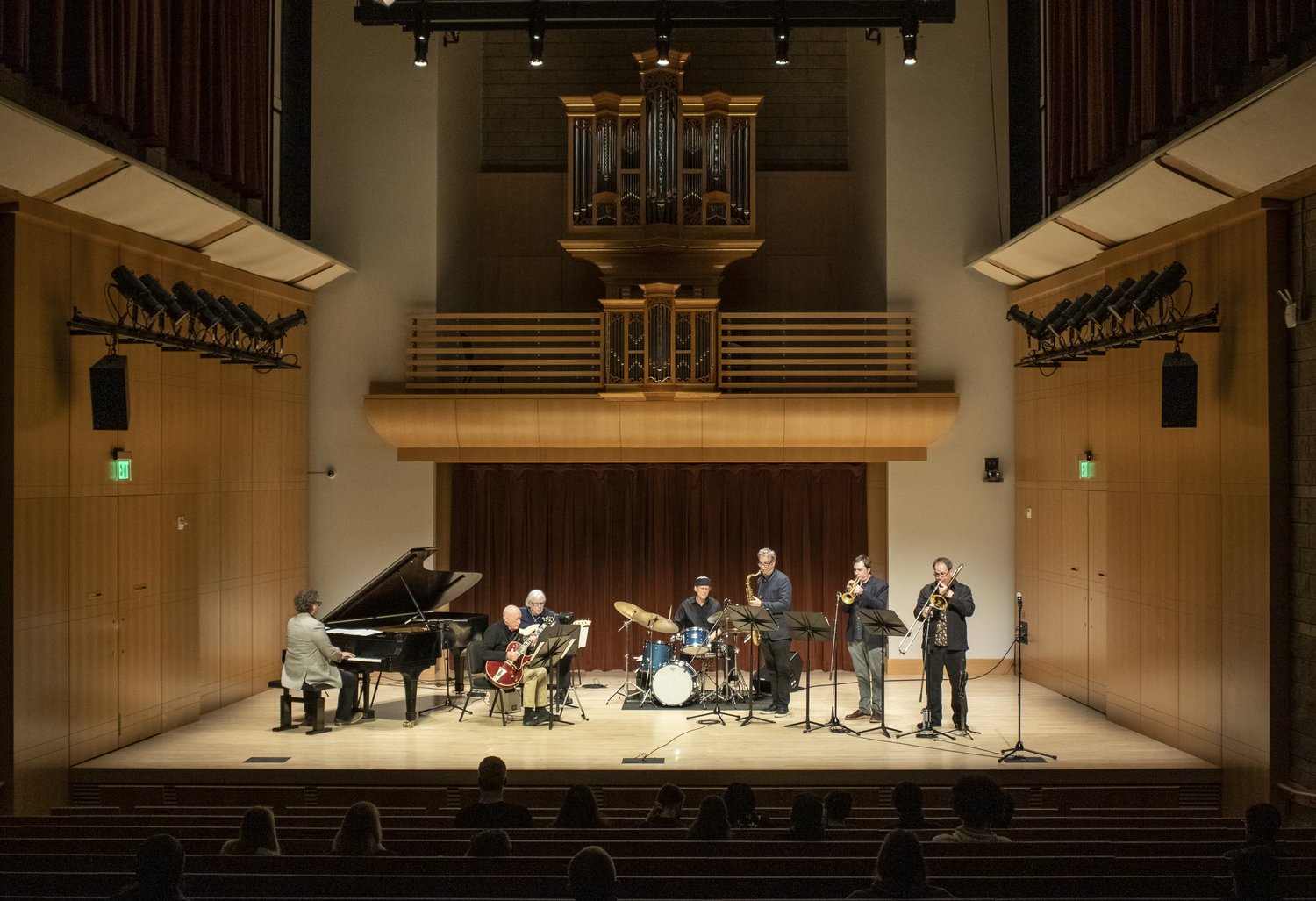 Faculty Jazz Ensemble performing in Schroeder