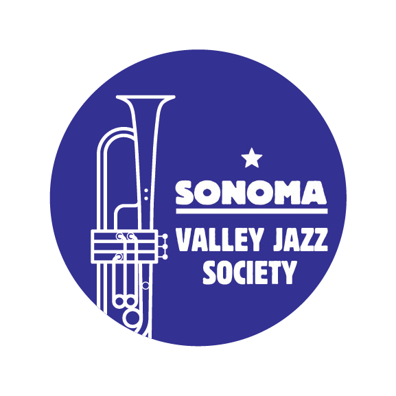Sonoma Valley Jazz Society logo with trumpet